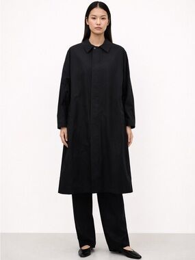 Zara Black Technical Oversized Shirt Jacket L-XL Minimalist Quiet Luxury Coat
